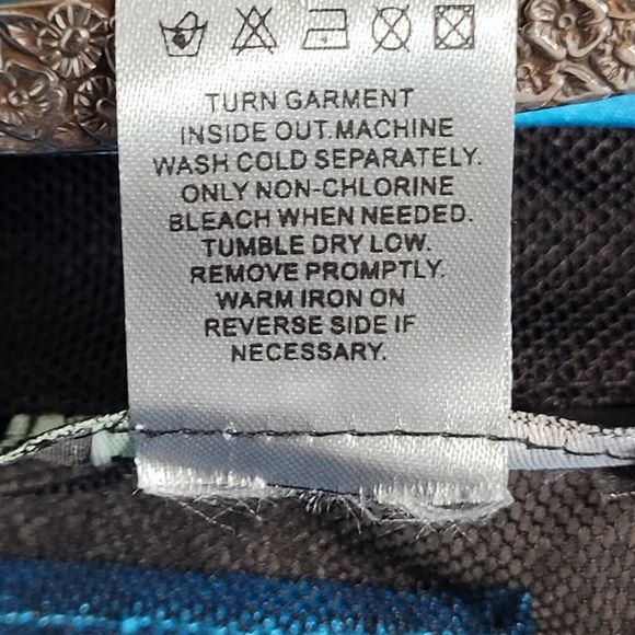 Damee Inc Black Mesh Turquoise Stripe XL Long Sleeve Sheer Full Zip Jacket - Picture 9 of 10